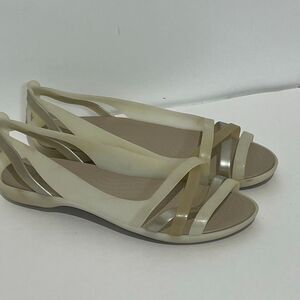 Crocs Women's Multicolor Isabella Huarache II Strappy Flat Sandals Size 9